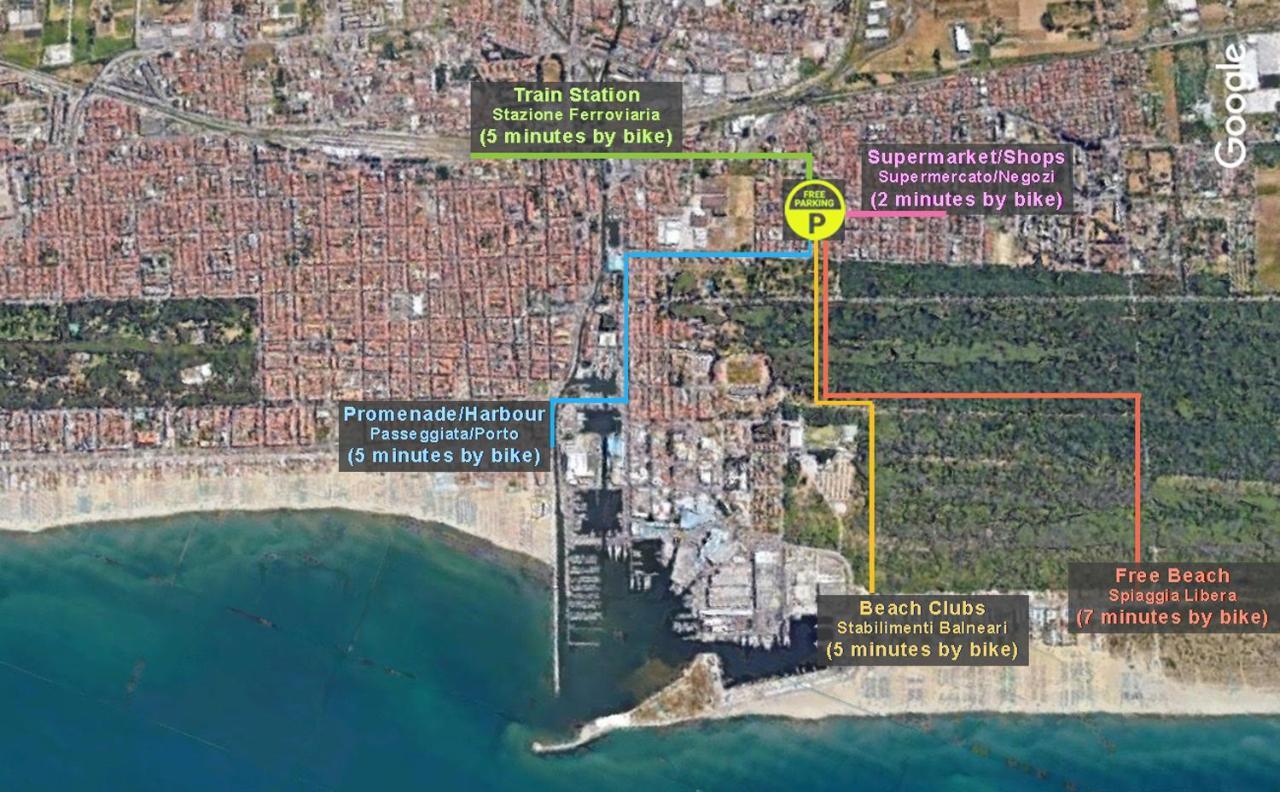 Apt Luminoso, Spazioso Con Aria Condiz E Bici Viareggio Exterior foto